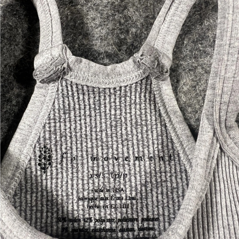 Gray Ribbed Halter Crop Top - Picture 2 of 5